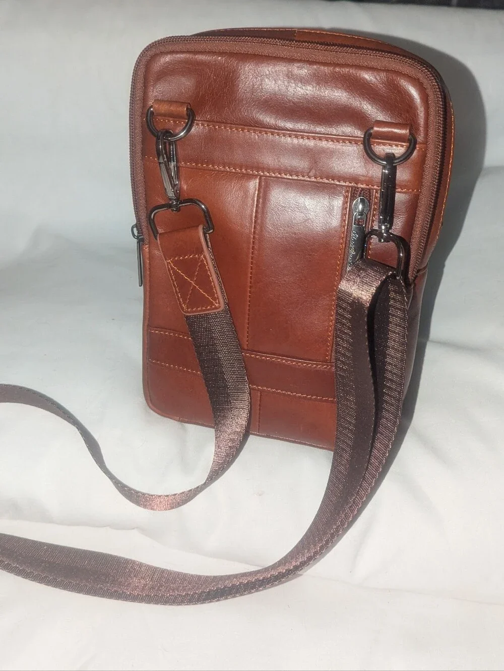 Xiao Duo Li Leather Crossbody Bag for Men - Brown